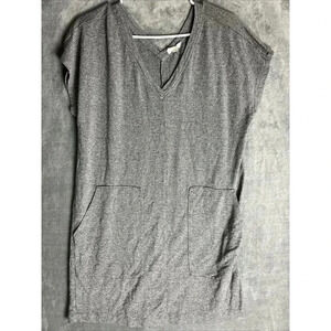 Loft Outlet Lounge Rayon Knit T Shirt Dress Size Small V Neck Heathered Comfort